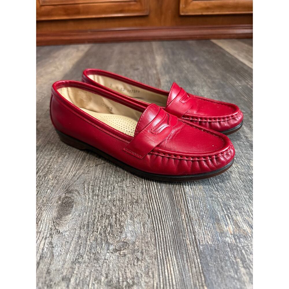 SAS Red Tripad Comfort leather penny loafers SZ 7M